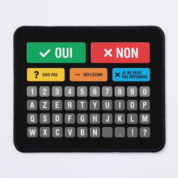 Item preview, French Autism AAC Speller Alternative Communication Alphabet Numbers Keyboard - Chart 05 - Yes No Don’t Know Thinking Don’t Want to Answer - Non Verbal, Apraxia, Dyspraxia, Neurodiversity Awareness designed and sold by Autism in Focus.