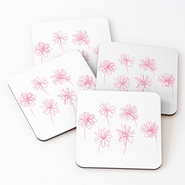 Item preview, Pink Flowers Line Art Drawings  designed and sold by abroadland.