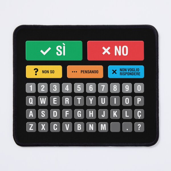 Item preview, Italian Autism AAC Speller Alternative Communication Alphabet Numbers Keyboard - Chart 05 - Yes No Don’t Know Thinking Don’t Want to Answer - Non Verbal, Apraxia, Dyspraxia, Neurodiversity Awareness designed and sold by Autism in Focus.