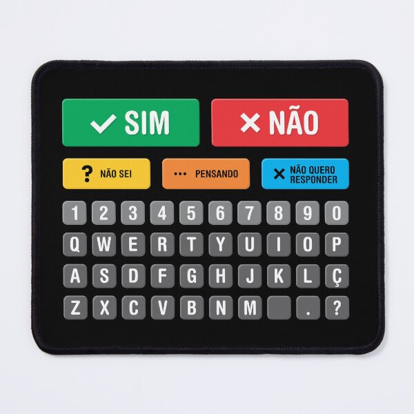 Item preview, Portuguese Brazil Autism AAC Speller Alternative Communication Alphabet Numbers Keyboard Chart 05 - Yes No Don’t Know Thinking Don’t Want to Answer - Non Verbal, Apraxia, Dyspraxia, Neurodiversity designed and sold by Autism in Focus.