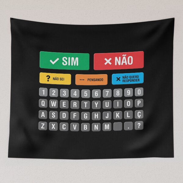 Item preview, Portuguese Brazil Autism AAC Speller Alternative Communication Alphabet Numbers Keyboard Chart 05 - Yes No Don’t Know Thinking Don’t Want to Answer - Non Verbal, Apraxia, Dyspraxia, Neurodiversity designed and sold by Autism in Focus.