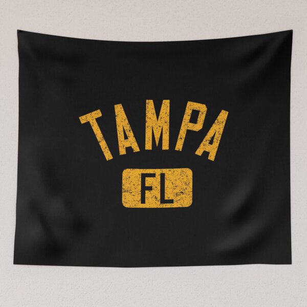 Item preview, Tampa Fl Arched Text Distressed Amber Print designed and sold by hzibfldecjq42.