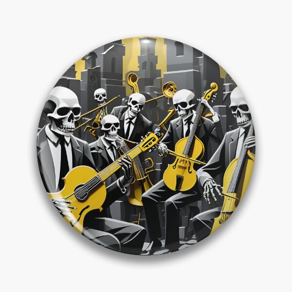 Item preview, Skeletal Jazz Band Sticker designed and sold by artmanikin.