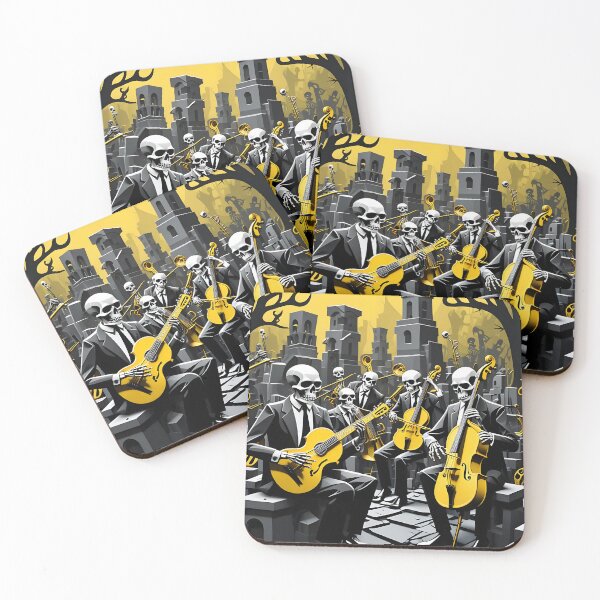 Item preview, Skeletal Jazz Band Sticker designed and sold by artmanikin.