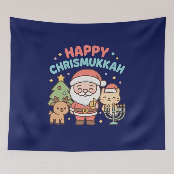 Item preview, Happy Chrismukkah – Cute Kawaii Christmas and Hanukkah Mashup designed and sold by Meandmyshop.