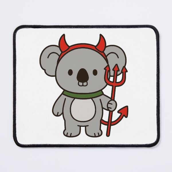 Item preview, Koala with Devil Horns and Pitchfork – Spooky Halloween Animal designed and sold by Confuzz1ed.