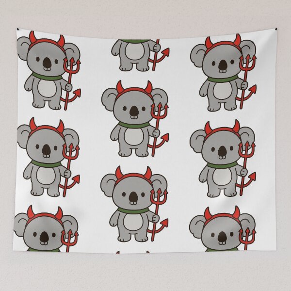 Item preview, Koala with Devil Horns and Pitchfork – Spooky Halloween Animal designed and sold by Confuzz1ed.