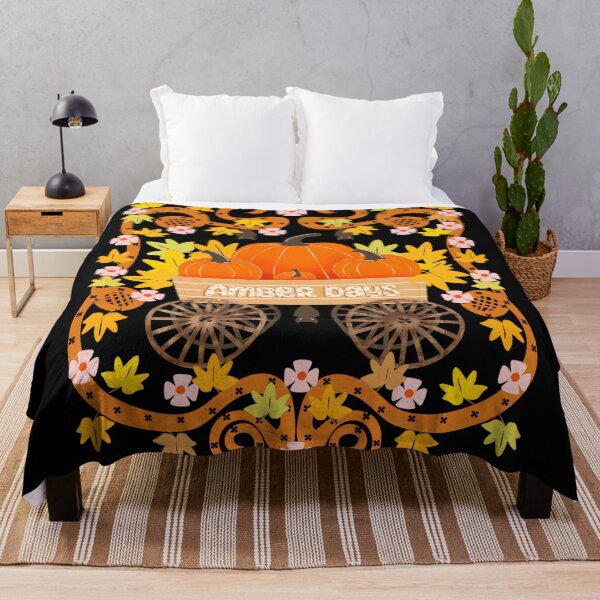 Item preview, Pumpkin Cart & Hanging Bats – Cozy Fall Harvest Halloween Design designed and sold by Clara Fruggeri.