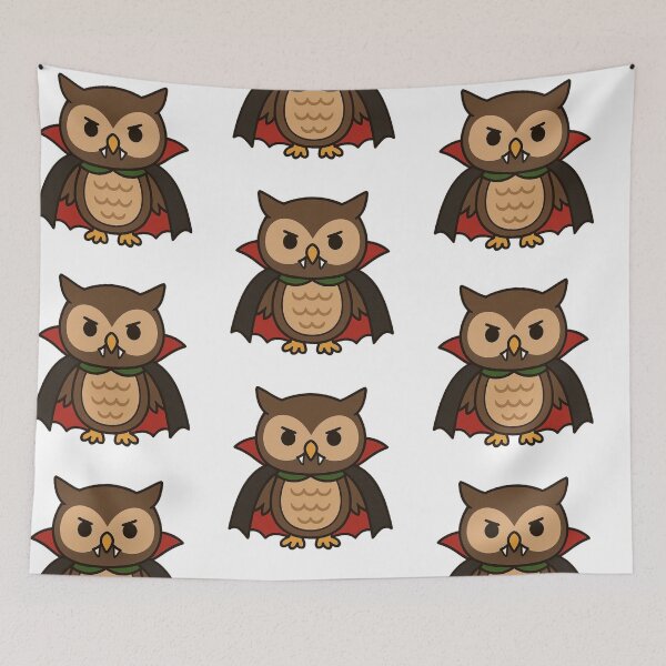 Item preview, Owl Vampire in Cape – Spooky Halloween Bird designed and sold by Confuzz1ed.