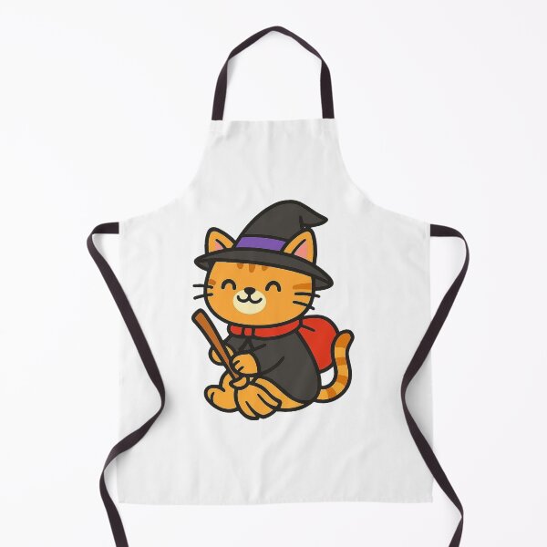 Item preview, Cat Witch with Broom – Fun Halloween Character designed and sold by Confuzz1ed.