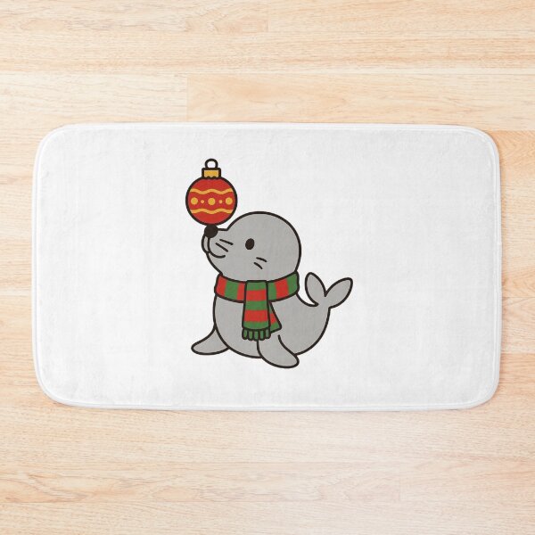 Item preview, Seal with Ornament and Scarf – Cute Christmas Animal designed and sold by Confuzz1ed.