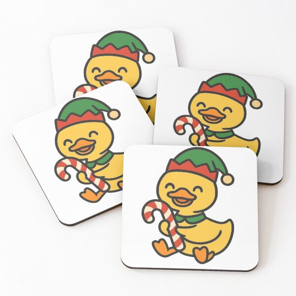 Item preview, Duck in Elf Hat with Candy Cane – Cute Christmas Bird designed and sold by Confuzz1ed.