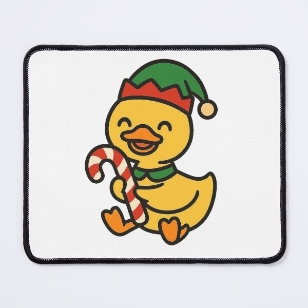 Item preview, Duck in Elf Hat with Candy Cane – Cute Christmas Bird designed and sold by Confuzz1ed.