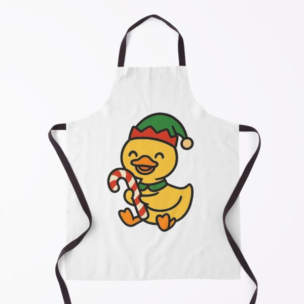 Item preview, Duck in Elf Hat with Candy Cane – Cute Christmas Bird designed and sold by Confuzz1ed.