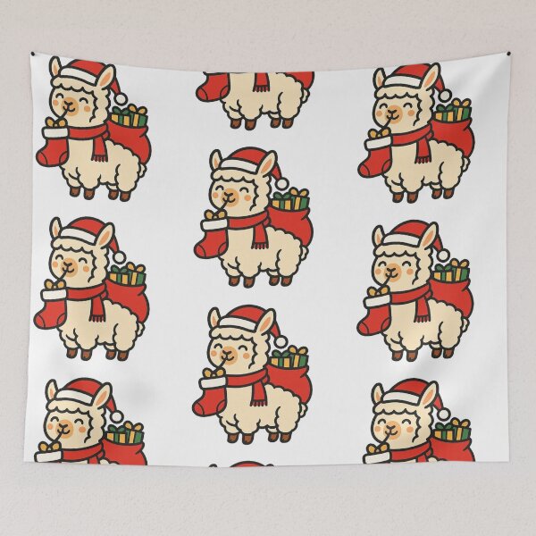 Item preview, Llama with Santa Hat and Presents – Fun Christmas Animal designed and sold by Confuzz1ed.