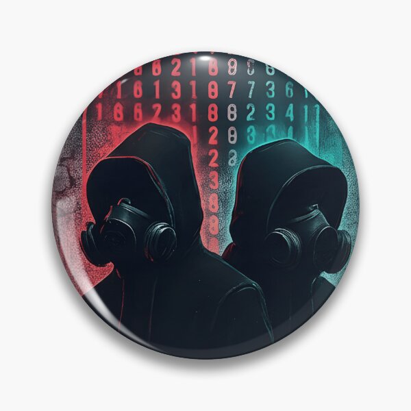 Item preview, Cyberpunk Hacker Duo – Dark Gas Mask Coded Streetwear Design designed and sold by WorstGen.