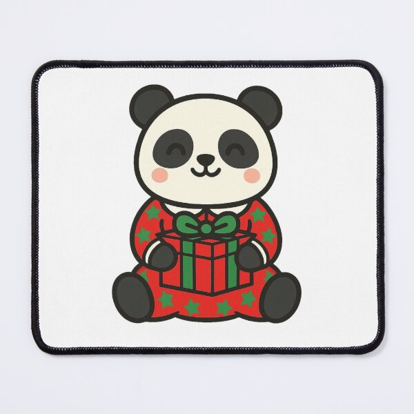Item preview, Panda in Pajamas with Gift – Cute Christmas Character designed and sold by Confuzz1ed.