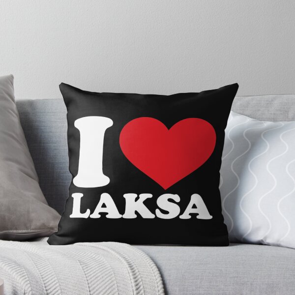 Item preview, I love Laksa white text - I ❤️ Laksa Malaysian Indonesian Noodle Soup Lovers Gift designed and sold by EmeraldeaArt.
