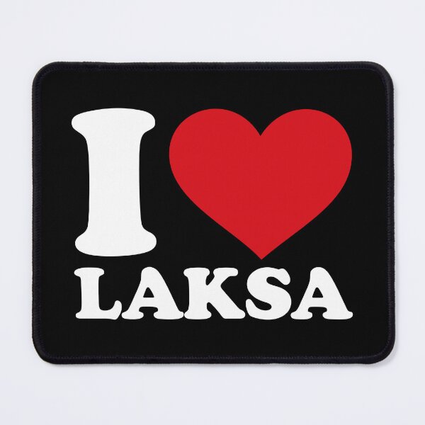 Item preview, I love Laksa white text - I ❤️ Laksa Malaysian Indonesian Noodle Soup Lovers Gift designed and sold by EmeraldeaArt.