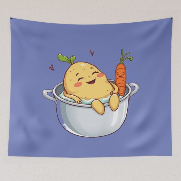 Item preview, Spud-tacular Relaxation: Funny Potato & Carrot Kitchen Talk T-Shirt designed and sold by karim38.