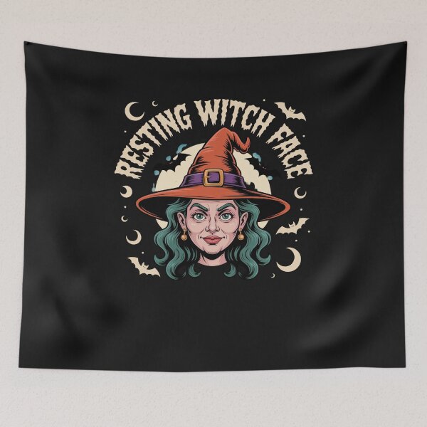Item preview, Resting Witch Face Funny Halloween Witch Illustration designed and sold by Right-UR.