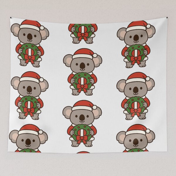 Item preview, Koala with Santa Hat and Wreath – Festive Holiday Animal designed and sold by Confuzz1ed.