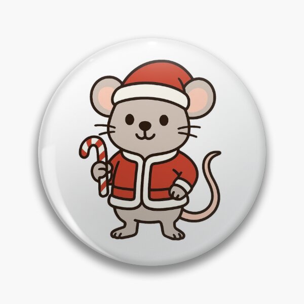 Item preview, Mouse with Santa Hat and Candy Cane – Cute Holiday Character designed and sold by Confuzz1ed.
