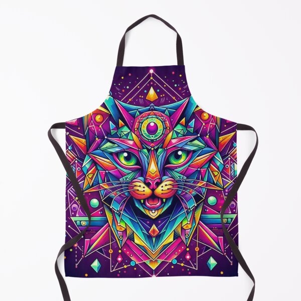 Item preview, Colorful geometric decorative mystic cat designed and sold by Dogandesighn.
