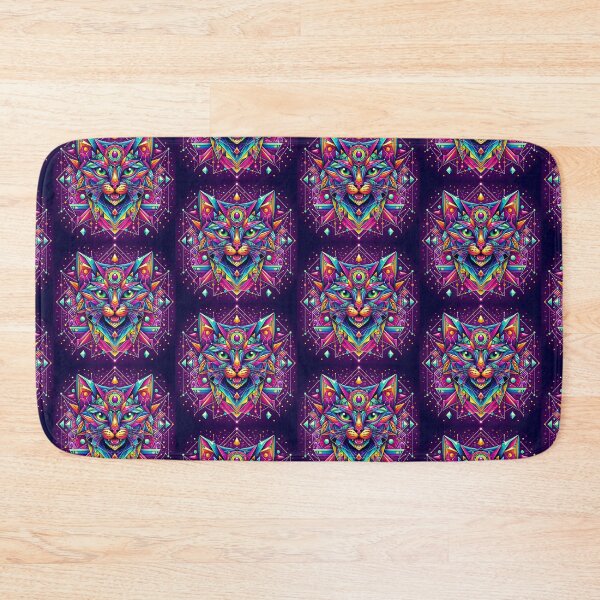 Item preview, Colorful geometric decorative mystic cat designed and sold by Dogandesighn.