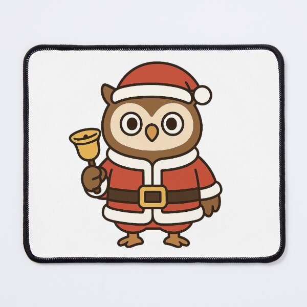 Item preview, Owl in Santa Suit with Bell – Festive Holiday Bird designed and sold by Confuzz1ed.