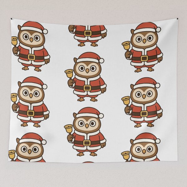Item preview, Owl in Santa Suit with Bell – Festive Holiday Bird designed and sold by Confuzz1ed.