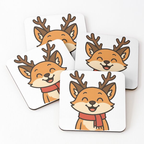 Item preview, Fox with Reindeer Antlers and Scarf – Fun Christmas Character designed and sold by Confuzz1ed.