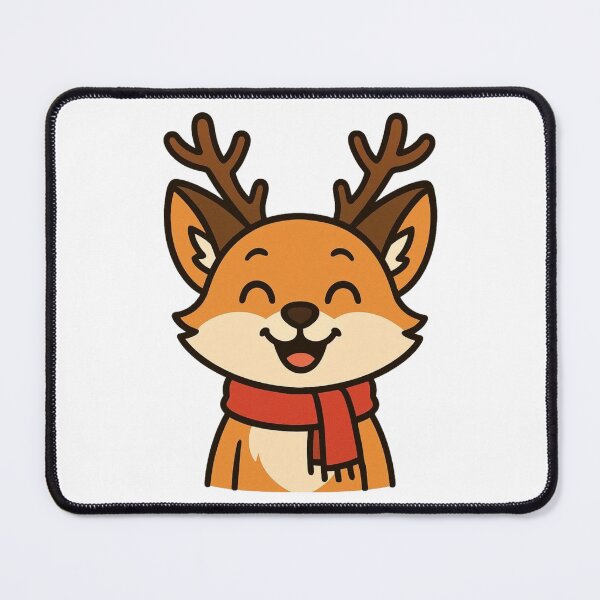 Item preview, Fox with Reindeer Antlers and Scarf – Fun Christmas Character designed and sold by Confuzz1ed.
