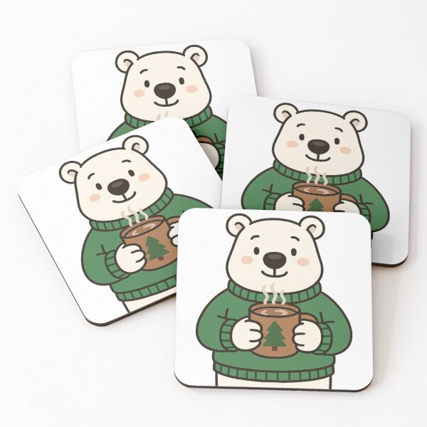 Item preview, Polar Bear in Christmas Jumper with Cocoa – Cozy Holiday Animal designed and sold by Confuzz1ed.