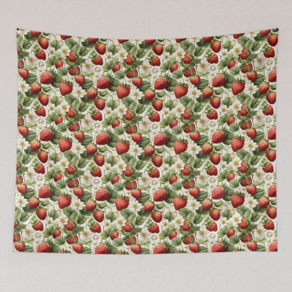 Item preview, Watercolor strawberries pattern designed and sold by MiraCleAI.