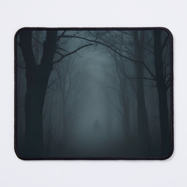 Item preview, Foggy Forest With Mysterious Figure Dark Atmospheric Art designed and sold by PandaTShirtShop.