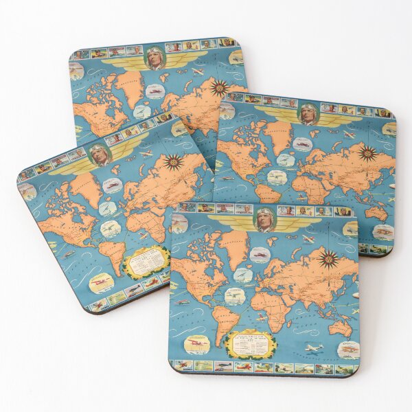 Item preview, Vintage Aviation World Map Poster designed and sold by PetsArt.