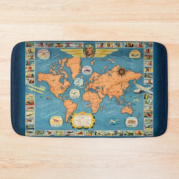 Item preview, Vintage Aviation World Map Poster designed and sold by PetsArt.