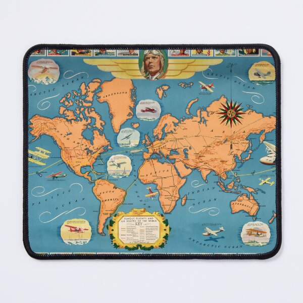 Item preview, Vintage Aviation World Map Poster designed and sold by PetsArt.