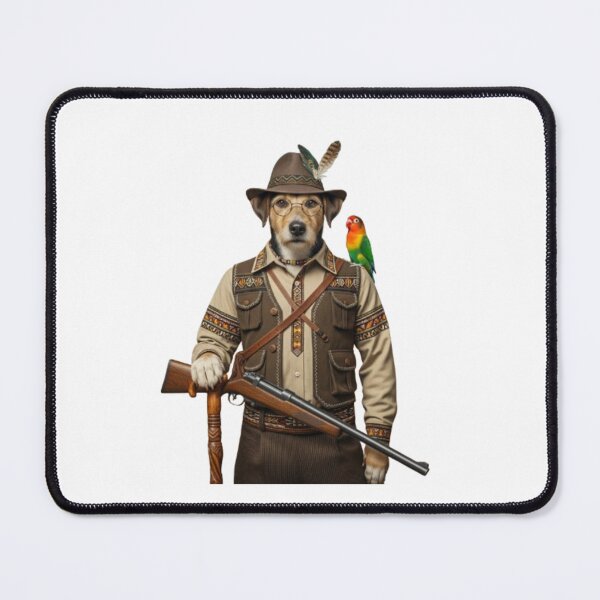 Item preview, DOG HUNTER . A CUTE DOG DRESSED AS AN AFRICAN HUNTER. designed and sold by Obinne.