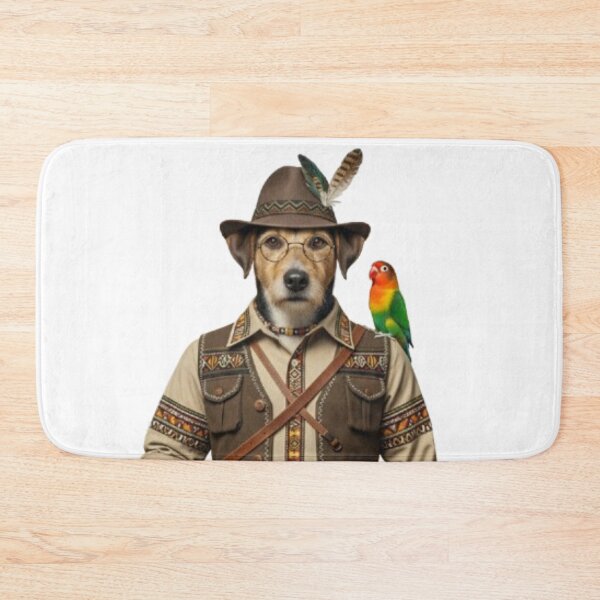 Item preview, DOG HUNTER . A CUTE DOG DRESSED AS AN AFRICAN HUNTER. designed and sold by Obinne.