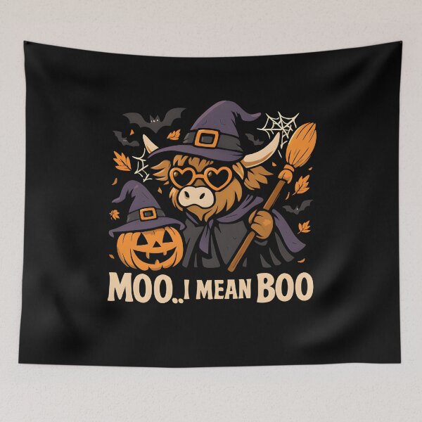 Item preview, Moo I Mean Boo Witch Highland Cow Halloween Costume  designed and sold by MizoX7.