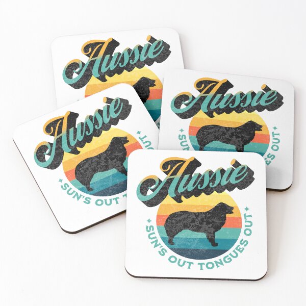 Item preview, Aussie Australian Shepherd Sun's Out Tongues Out designed and sold by Guarddogdrive.