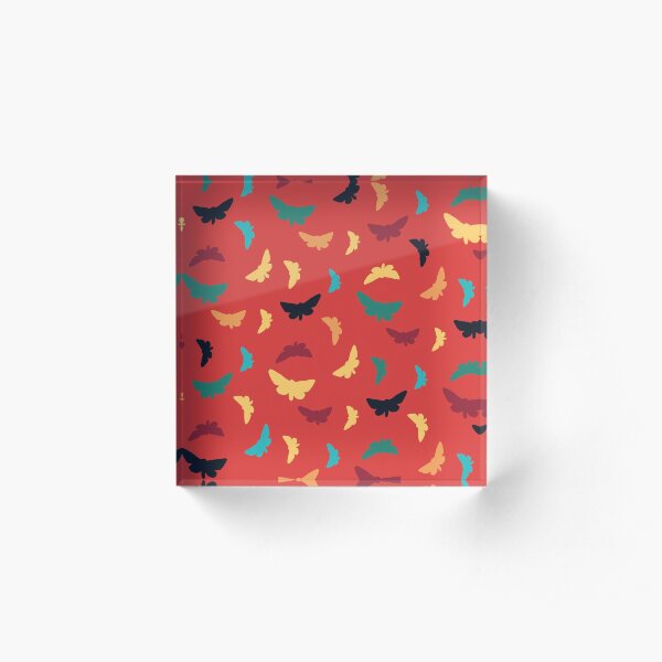 Moth Pattern 1 Acrylic Block