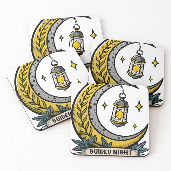 Item preview, Guided Night – Neo-Traditional Moon with Lantern designed and sold by FlowingInkArt.