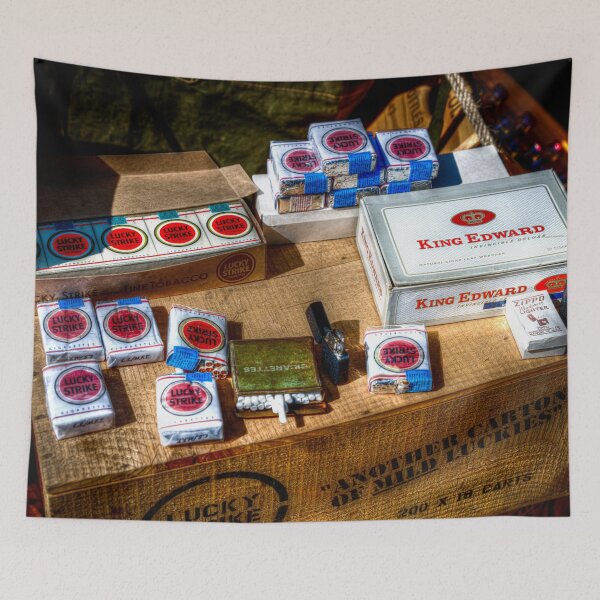 Item preview, Vintage Cigarette Display on Wooden Crate designed and sold by Paul Thompson Photography.