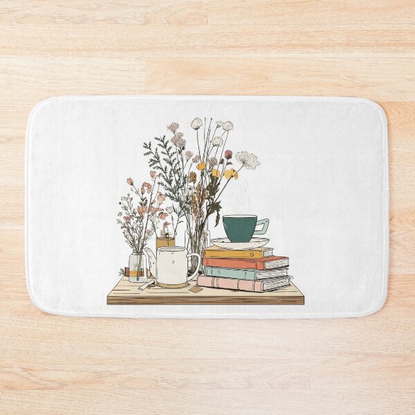 Item preview, Vintage tea set with wildflowers and books on table designed and sold by DadGenX.