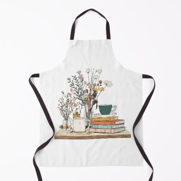 Item preview, Vintage tea set with wildflowers and books on table designed and sold by DadGenX.