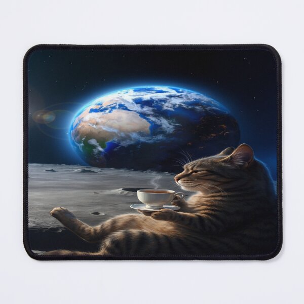 Item preview, Cosmic Cat Tea Break on the Moon designed and sold by VISTRAS.