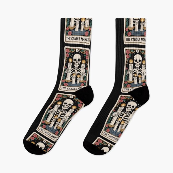 Item preview, The Candle Maker Skeleton Wax Crafter Tarot Card Design designed and sold by Blok45.